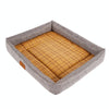 Cooling Pet Mat XL Grey - Breathable Linen & Rattan 77x62cm