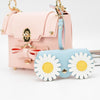 Cute And Funny PU Sunglasses Case Portable Glasses Case With Hanging Buckle, Colour: Cat Girl (Red Frame)