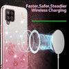 For Samsung Galaxy A42 Gradient Glitter Flower All-inclusive Phone Case(Pink)