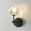 Wall Lamp Villa Hotel Wall Lamp Bedroom Bedside Crystal Wall Lamp, Power source:  warm light LED5W(Single Head Black)