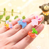 40 PCS Children Cute Cartoon Resin Flower Animal Heart Bow-knot Ring, Smooth Surface