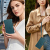 For Samsung Galaxy A22 4G Magnetic Closure Nine Card Slots Zipper Leather Case with Hand Strap(Dark Green)
