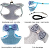 Grey Bow Cat Harness & Leash - Adjustable, Soft & Breathable