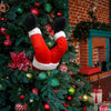 Christmas Tree Decoration Santa Claus Elf Legs Plush Door Decor Christmas Home Hanging Ornaments(Red)