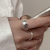 S925 Sterling Silver Lucky Mobius Ring Open Ring, Specification:J2320