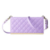 For Samsung Galaxy S24 FE 5G Crossbody Rhombic Sucker Leather Phone Case(Purple)