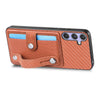 For Samsung Galaxy S25 5G Wristband Kickstand Wallet Back Phone Case with Tool Knife(Brown)