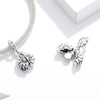 S925 Sterling Silver Smiling Face Sunflower Pendant DIY Bracelet Necklace Accessories