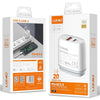 LDNIO Q229 QC3.0 / PD20W USB + Type-C Fast Charger with 1m Type-C to 8 Pin Cable, Plug Type:UK Plug(White)