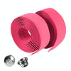 1 Pair Cycling Road Bike Sports Bicycle Cork Handlebar Tape Wrap + 2 Bar Plug(Pink)