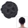 Wig Ball Head Flower Hairpin Hair Bag Wig Headband for Bride(Natural Black)