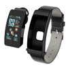 K50 1.08 inch Leather Band Earphone Detachable IP67 Waterproof Smart Watch Support Bluetooth Call(Black)