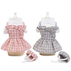 Pink Dog Dress with Hat, Summer Outfit, Small