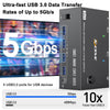 KC-KVM203DH 8K 30Hz USB3.0 DP+DP+HDMI Triple Monitors KVM Switch, UK Plug
