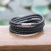 Couple Leather Bracelet Men Charm Vintage Black Bracelet(Black)