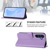 For Samsung Galaxy A26 5G Skin Feel Solid Color Leather Phone Case with Lanyard(Lavender Purple)
