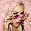 EDM Concert Party Pub Kaleidoscope Effect Dual Side Pebble Adult Glasses(Pink)