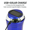 N12E Car Creative Ashtray Solar Power With Light And Cover With Cigarette Liighter (Blue)