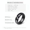 Simple Nano Ceramic Ring Trend Titanium Steel with Zircon Rings, Ring Size:9(Black)
