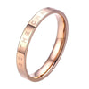 Fashion Simple Narrow BE THECHANGE Ring Electroplated 18k Titanium Steel Couple Ring, Size: 4 US Size(Rose Gold)