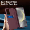 For Samsung Galaxy A55 Smart View Window Leather Phone Case with Card Slot(Red)