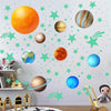 YG028 Nine Planets Dots Stars Glow In The Dark Stickers Luminous Wall Stickers For Kids Room