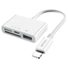 Yesido GS12 8 Pin to TF Card / SD Card / USB / 8 Pin 4 in 1 OTG Converter(White)
