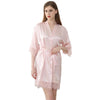Women Bride Gold Lettering Lace Edge Nightgown, Size:S(Light Pink)