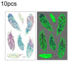 10 PCS Waterproof Luminous Tattoo Stickers Gradient Temporary Tattoo Stickers(EI-140)