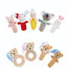 Baby Hand Rattles Toys Hand Grip Stick Newborn Soothing Toys,Style: Sleep Bear Blue Rattles