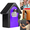 Key Safe Box Wall Mounted - 4 Digit Combination Lock - Purple