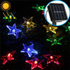Star Shape 20 LEDs Outdoor Garden Christmas Festival Decoration Solar Lamp String(Colour)