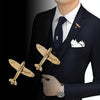 Retro Air Plane Brooches For Men(Silver)
