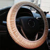 Universal Car Steering Wheel Ice Silk Non-slip Breathable Protective Cover(Beige Coffee)