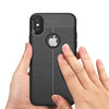 For iPhone X / XS Litchi Texture TPU Protective Back Cover Case (Black)