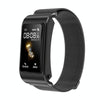 H21 1.14-inch Steel Band Earphone Detachable Smart Watch Support Temperature Measurement / Bluetooth Call / Voice Control(Black)