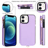 For iPhone 12 mini Double Flap Zipper RFID Leather Phone Case with Short Lanyard(Light Purple)