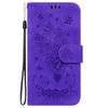 For Realme 13+ Global Butterfly Rose Embossed Leather Phone Case(Purple)