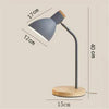 E27 Button Switch Wood Table Lamp Metal Shade Desk Light Bedside Reading Book Light Home Decor, Light Source:Normal Bulb(Gray)