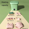 4.5L Mini Portable Folding Household Washing Machine Underwear Washer, Color: Fruit Pink + Blue light antibacterial(EU Plug)