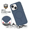 For iPhone 15 Plus Shockproof MagSafe Armor PC Hybrid TPU Phone Case(Ink Blue)