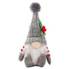 Christmas Doll Knit Hat Sitting Gnome Plush Ornament Decoration Christmas Knit Hat Figurine(Grey)
