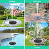 16cm  Solar Water Fountain Pool Outdoor Bird Bath Solar Powered Fountain Floating Water