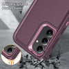 For Samsung Galaxy S24+ / S25+ 5G Rugged PC Hybrid Silicone Phone Case with Holder(Purple+Pink)