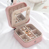 XH-001 Simple Creative Travel Portable Leather Earrings Jewelry Box, Specification: 11x11x5.8 cm(Pink)