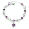 Fashion 12 Constellation Crystal Bracelets Gold-plated Anti-allergy Bracelet Jewelry(Purple)