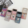 For Samsung Galaxy Z Flip3 5G Shinning Diamond Ring Holder Phone Case(Red Blue)