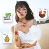 Beach Fruit Flower Arm Tattoo Sticker Kids Cartoon Face Sticker(20 PCS / Set)