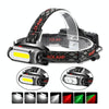 TG-TD113 T6+COB Head-Mounted USB Charging Rotating Multi-Function Headlight White Red And Green Three Light Sources Headlight  (Without Charging Set)