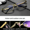 Dual-purpose Photochromic Presbyopic Glasses, +2.50D(Gold)